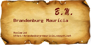 Brandenburg Maurícia névjegykártya